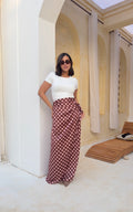 Polka Dots Brown Wrap Skirt