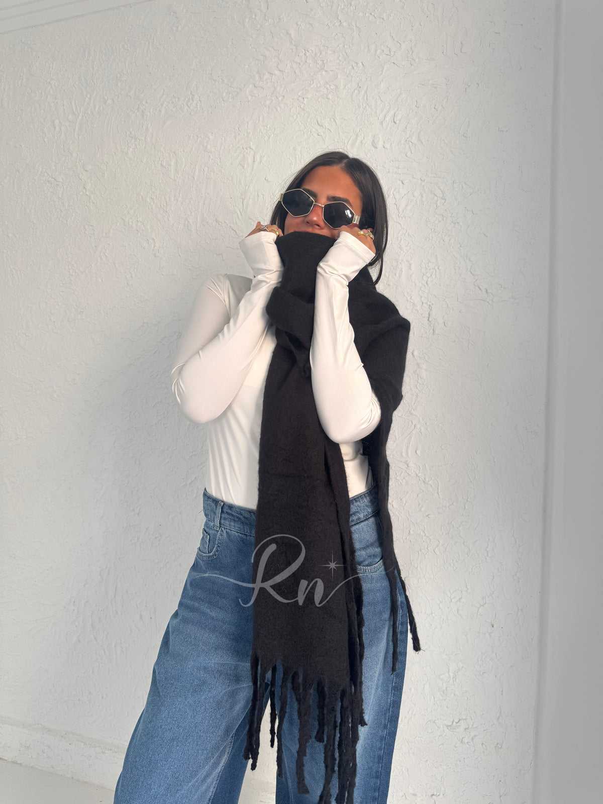 Black Wool Scarf