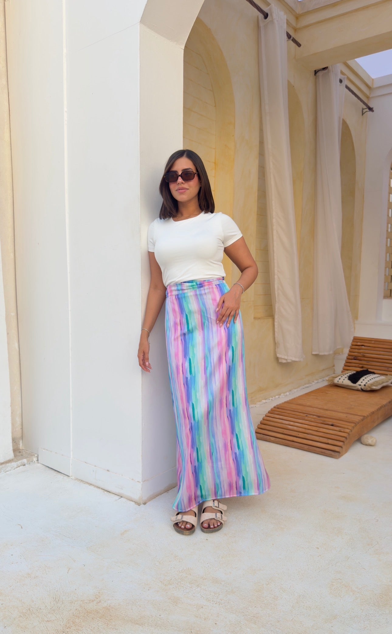 Candy Stripe Wrap Skirt