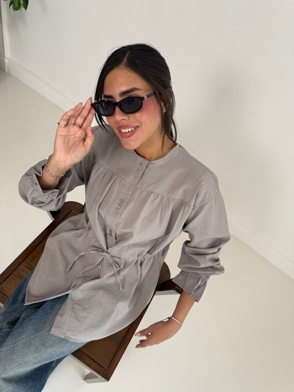 Contour Waisted Linen Shirt