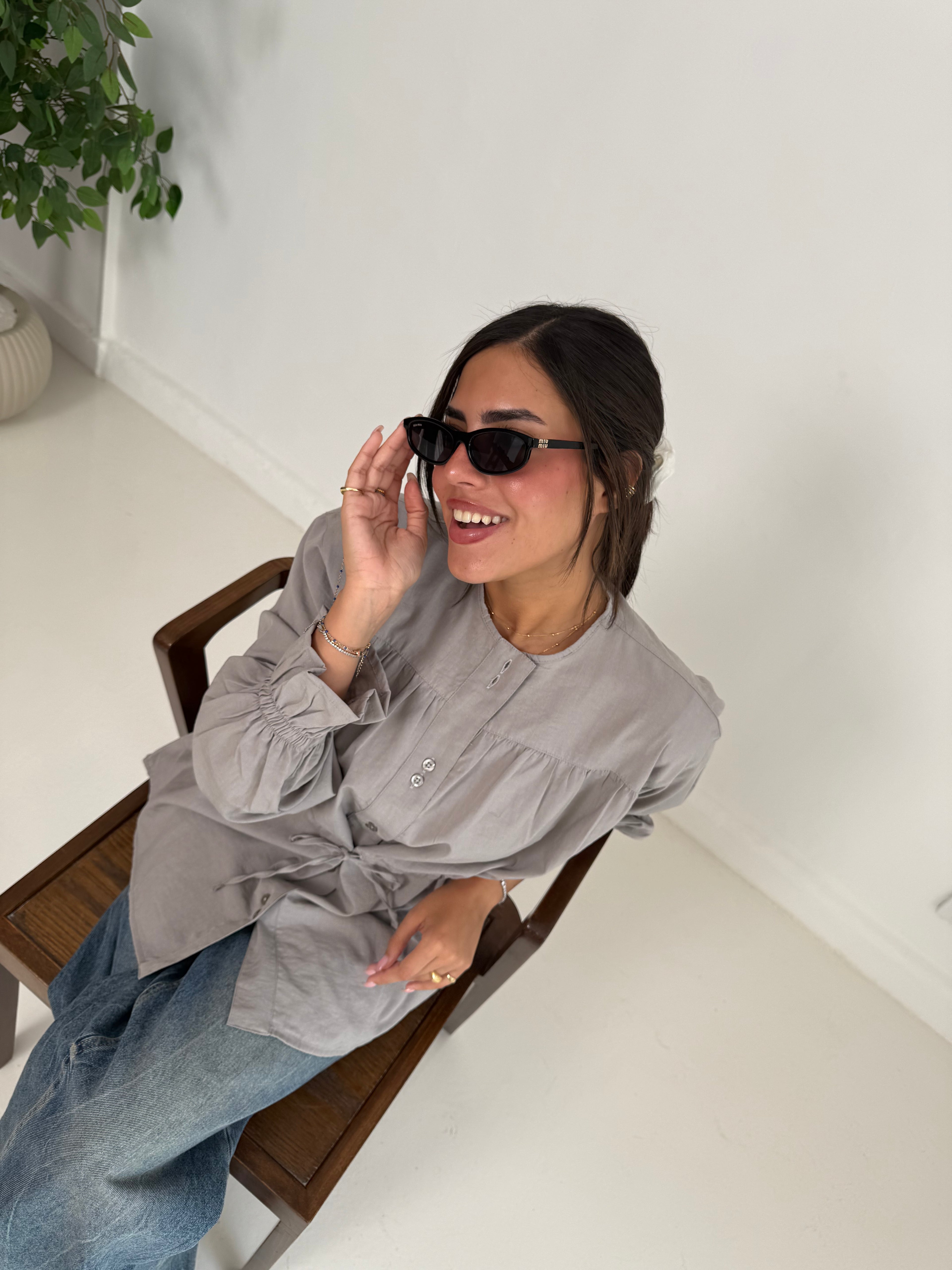 Contour Waisted Linen Shirt