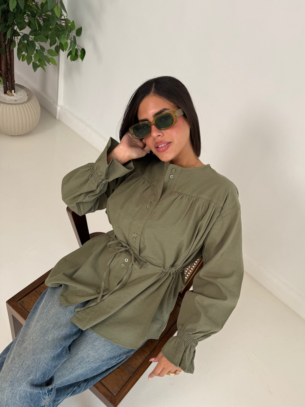 Contour Waisted Linen Shirt
