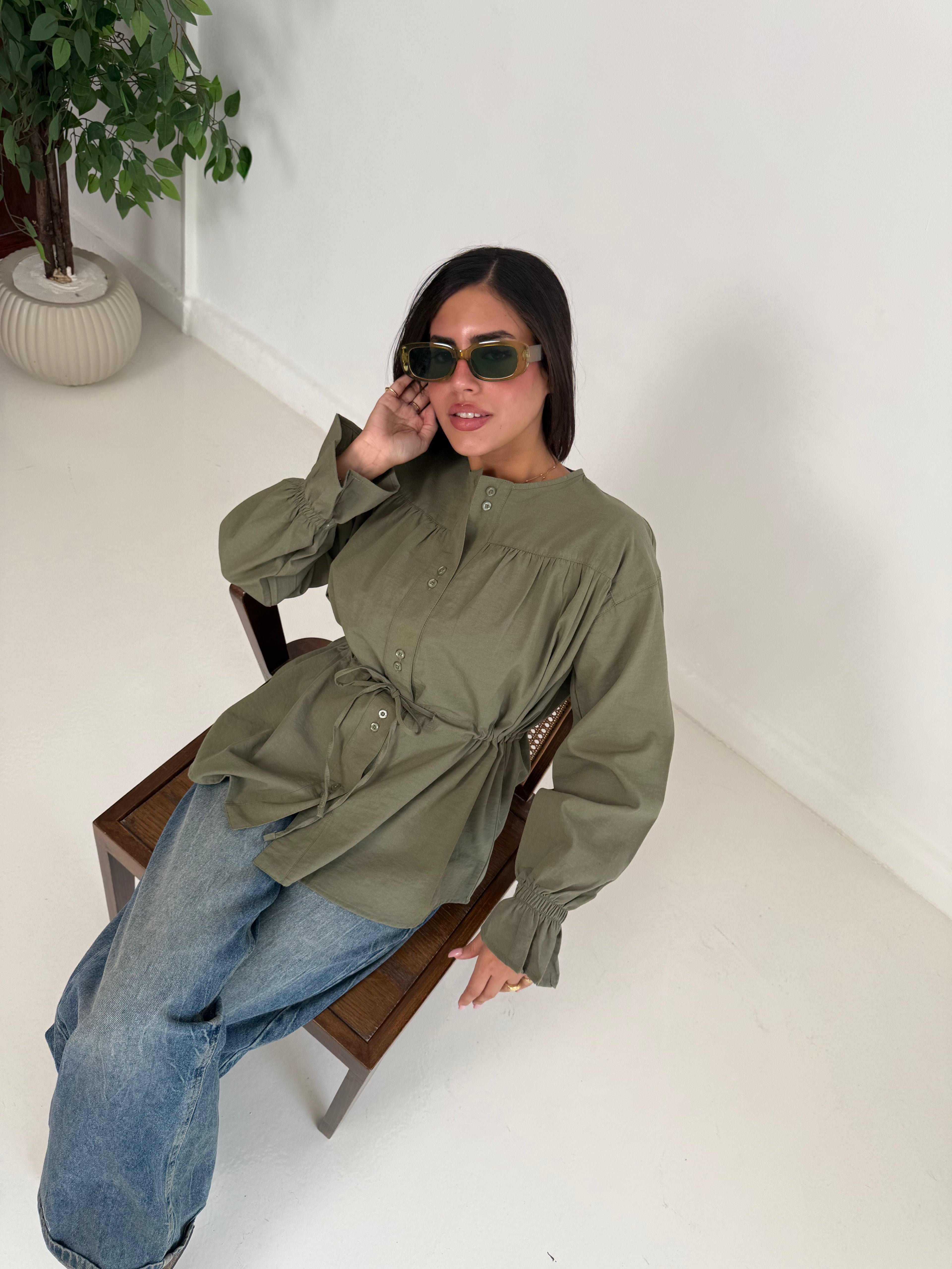 Contour Waisted Linen Shirt