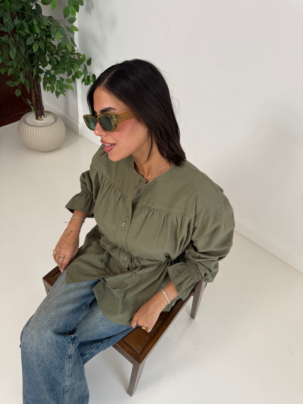 Contour Waisted Linen Shirt