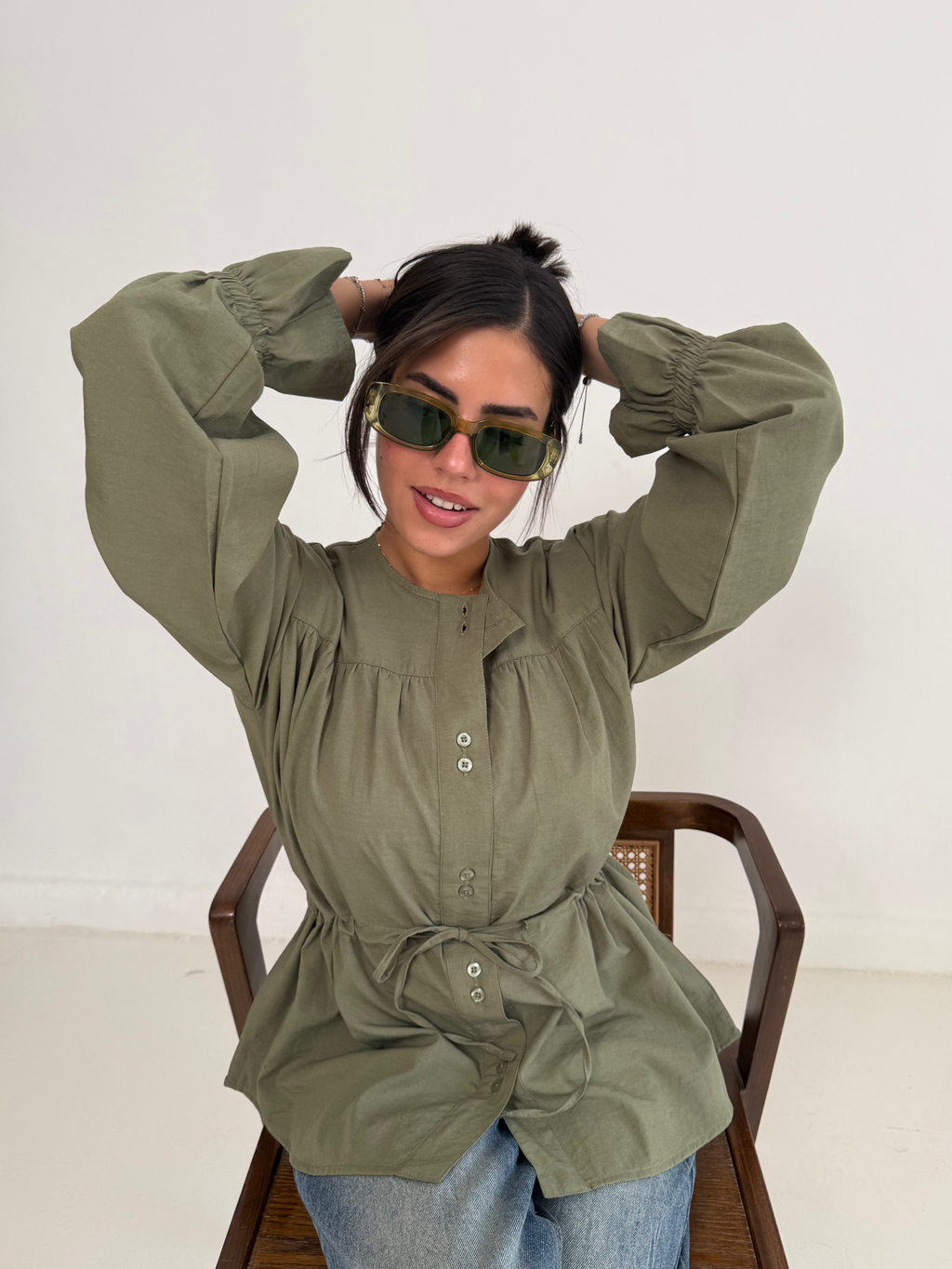 Contour Waisted Linen Shirt
