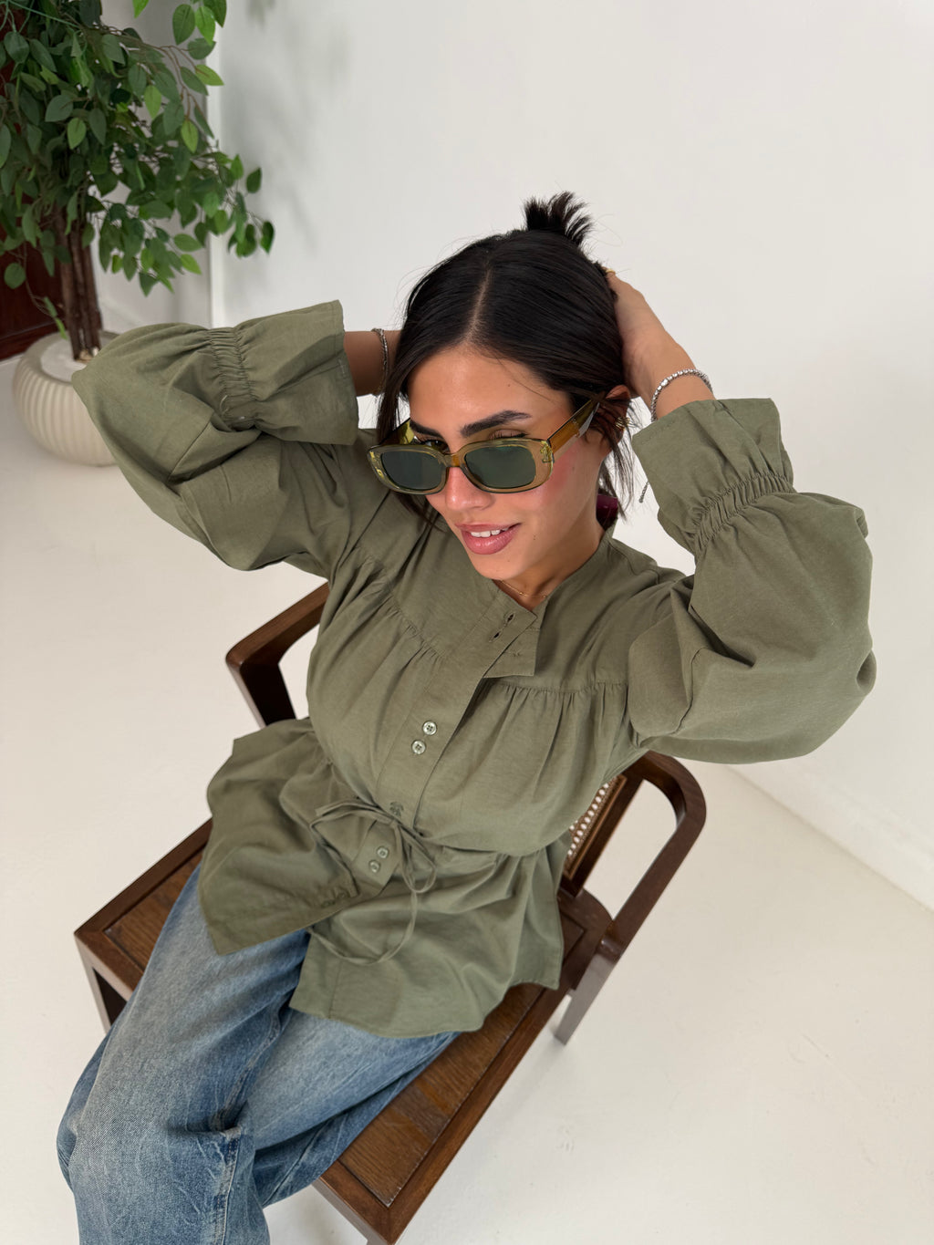 Contour Waisted Linen Shirt