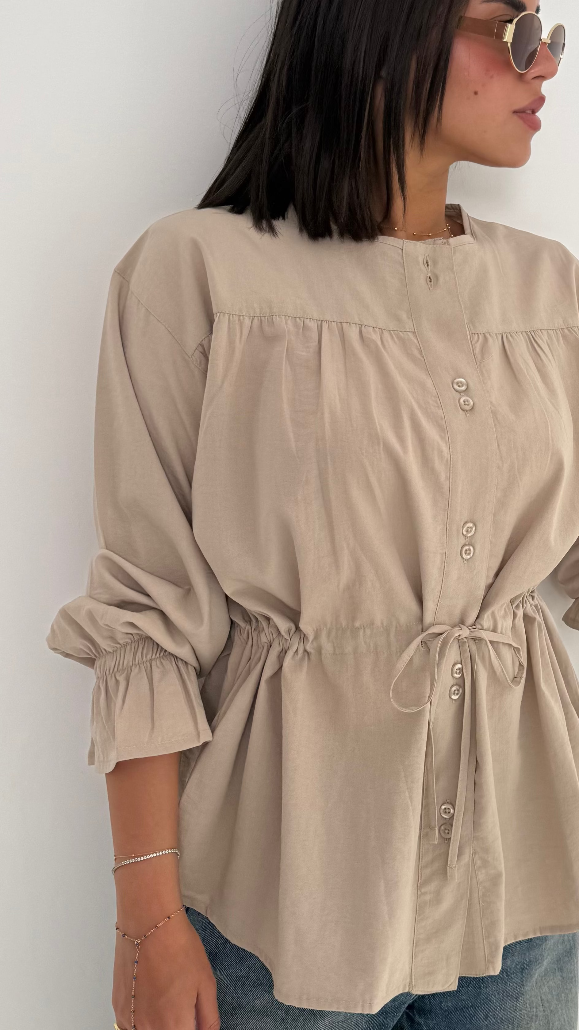 Contour Waist Linen Shirt
