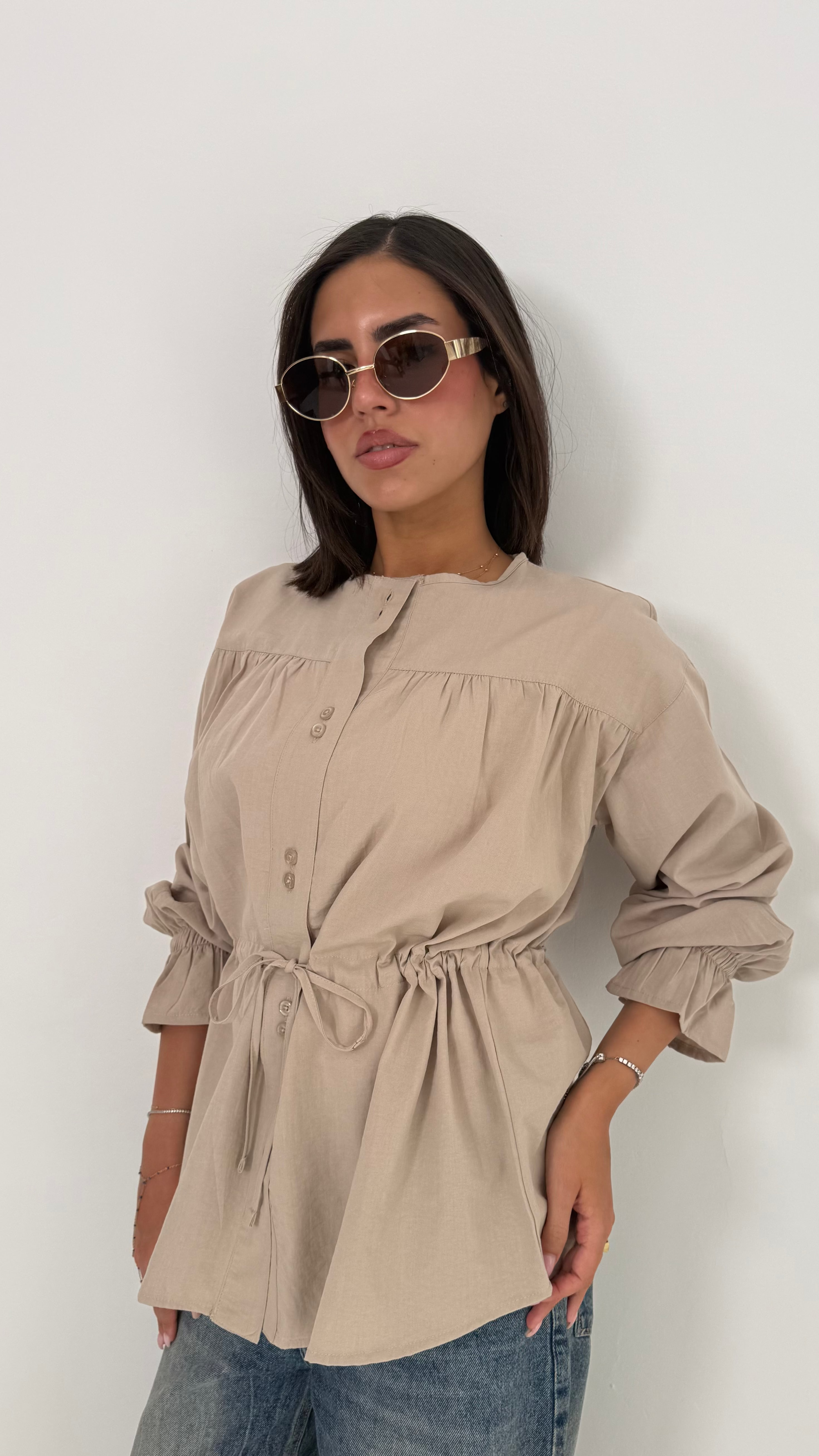 Contour Waist Linen Shirt
