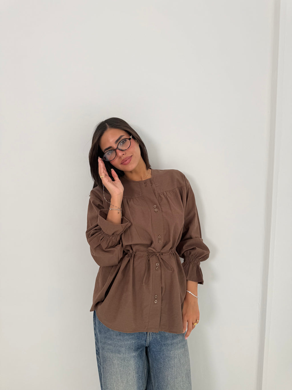 Contour Waist Linen Shirt