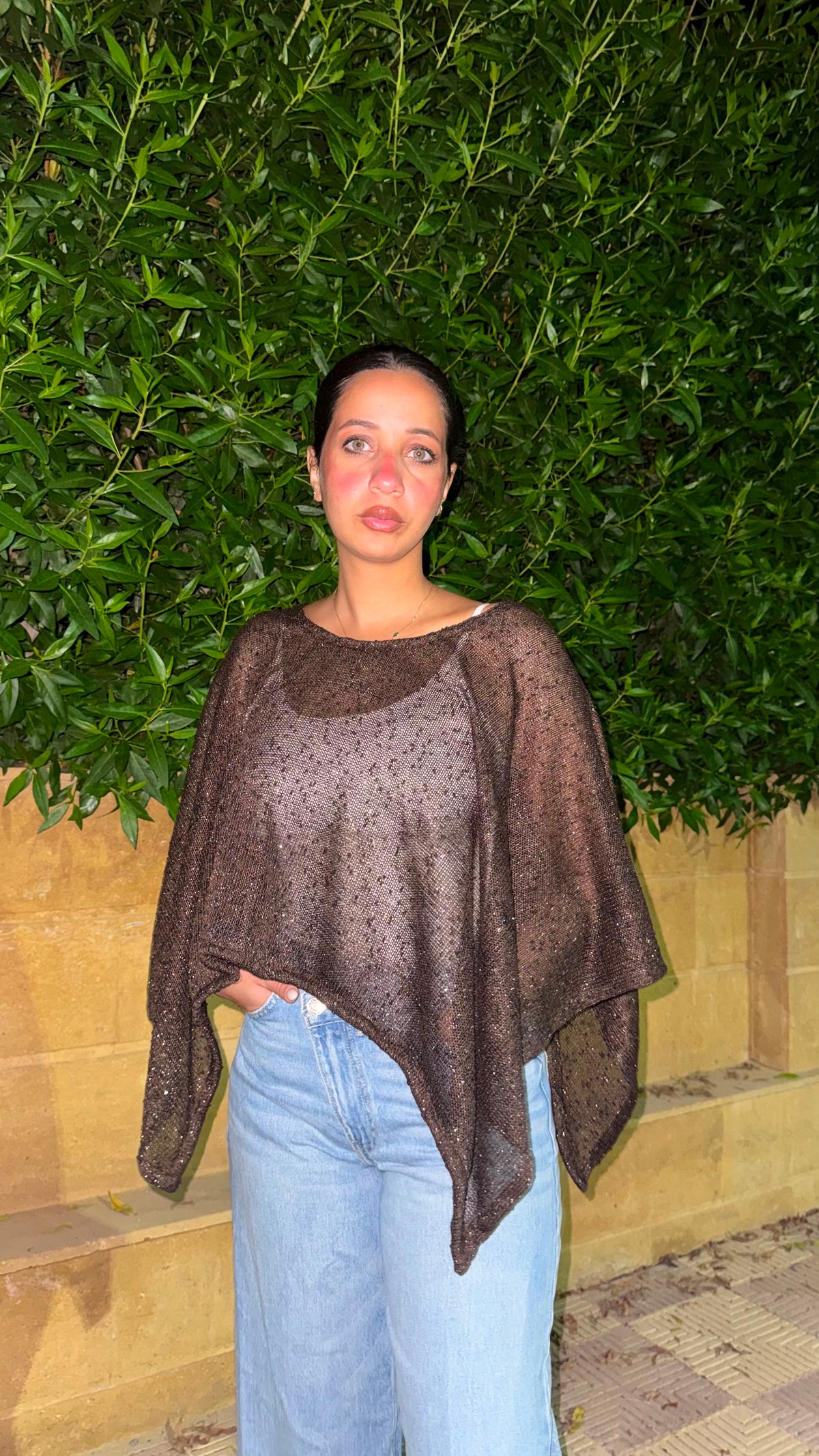 Poncho in brown